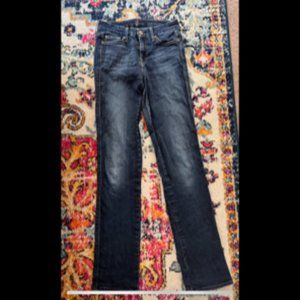 Dark denim straight leg jeans